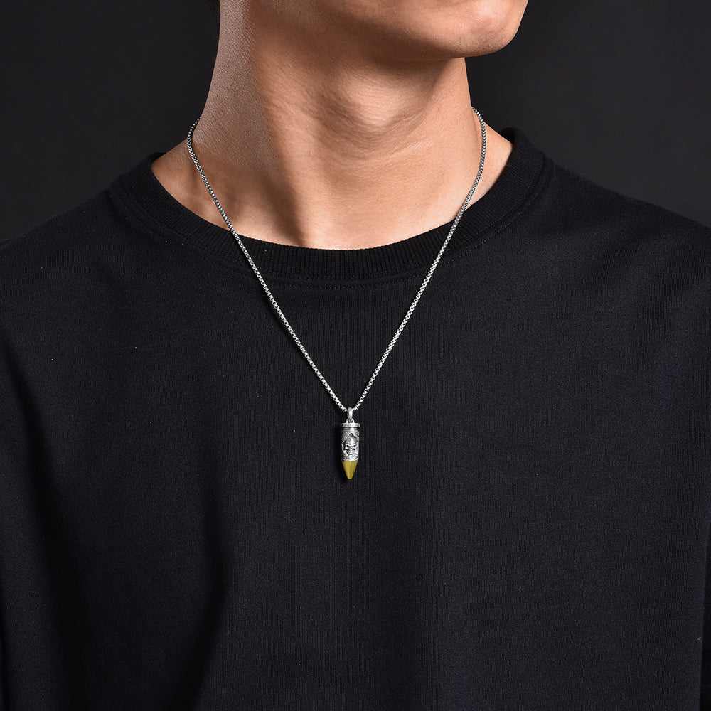 Vintage Skull Bullet Pendant
