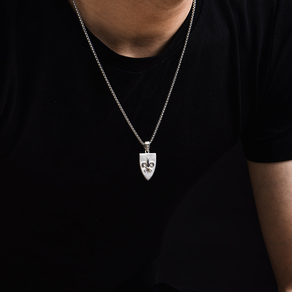 Fleur De Lis Shield Pendant