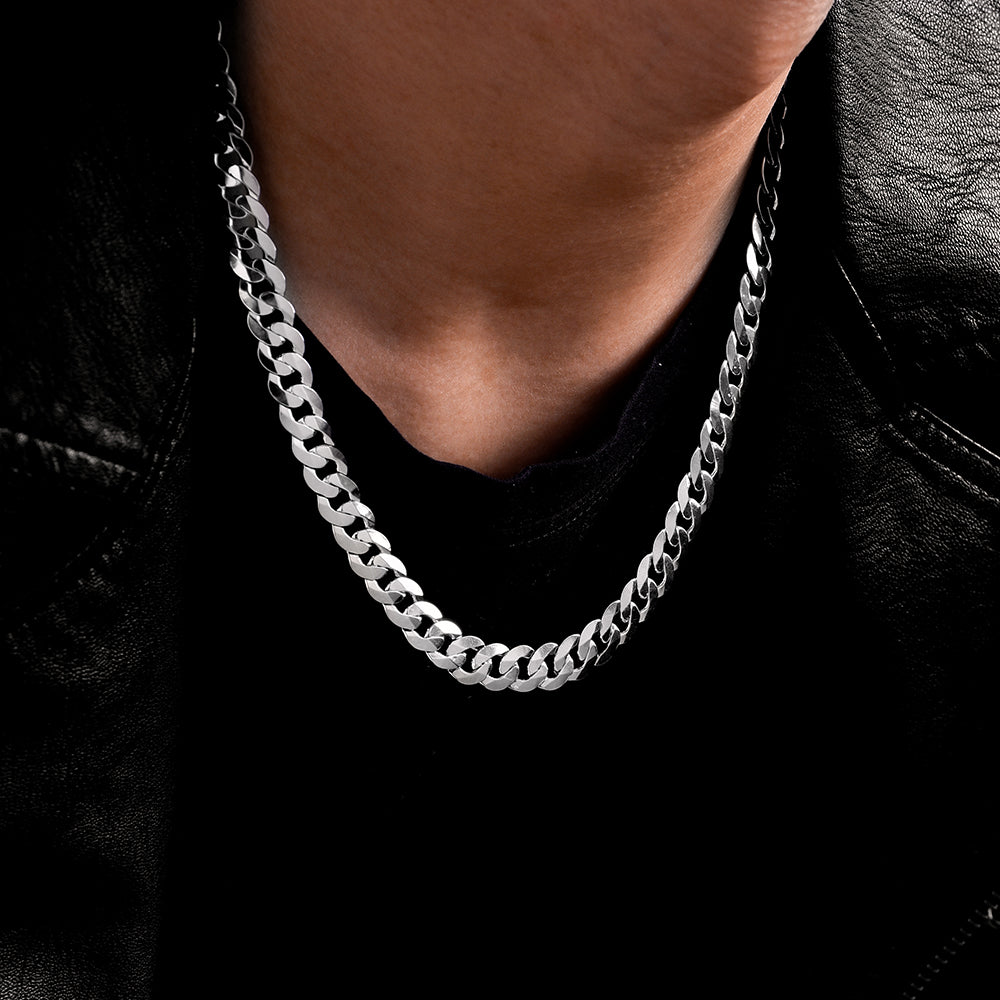 9mm Miami Sterling Silver Cuban Link Chain