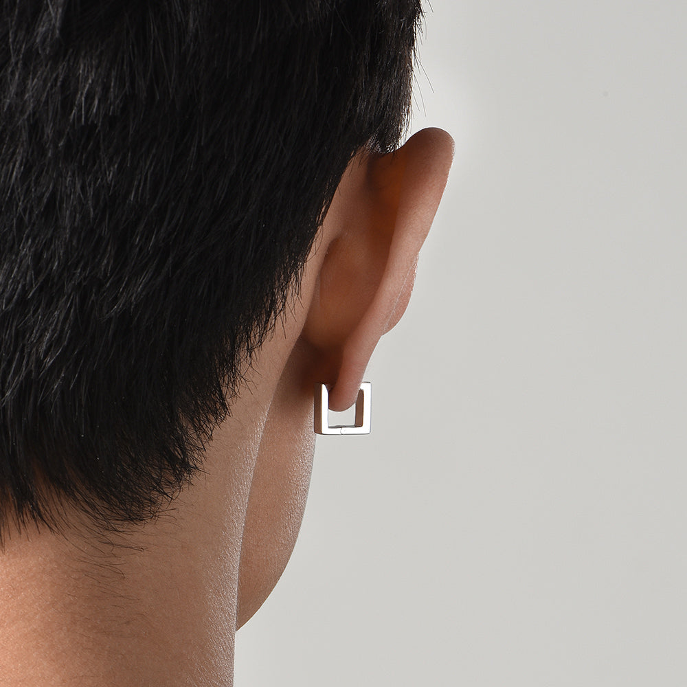 Sterling Silver Square Hoop Earrings