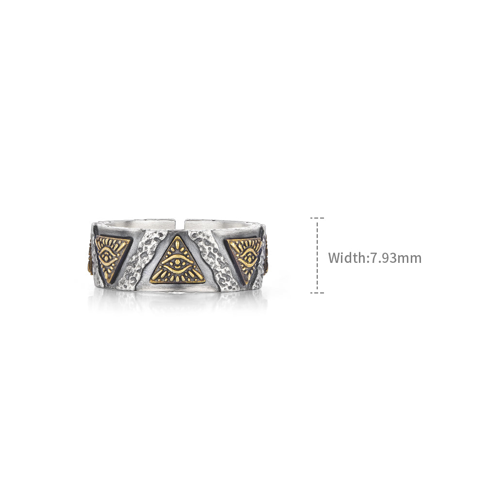 Vintage Eye Of Pyramid Ring Band