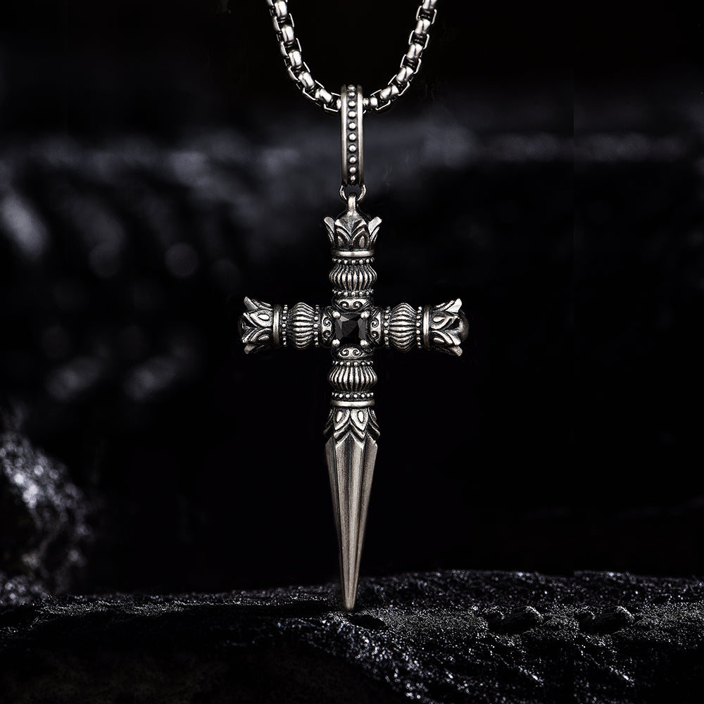 Vintage Cross Dagger Pendant