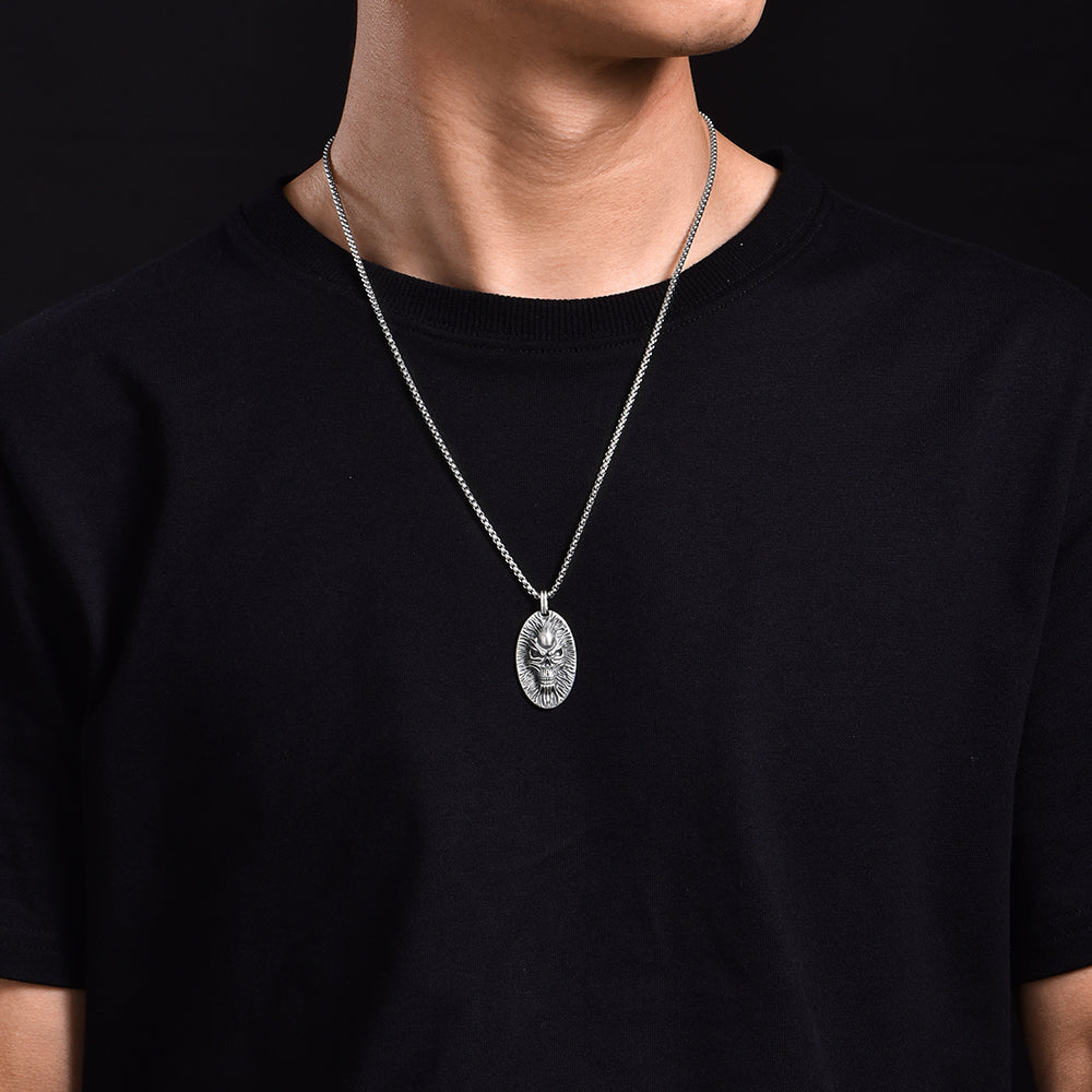 Vintage Skull Face Pendant