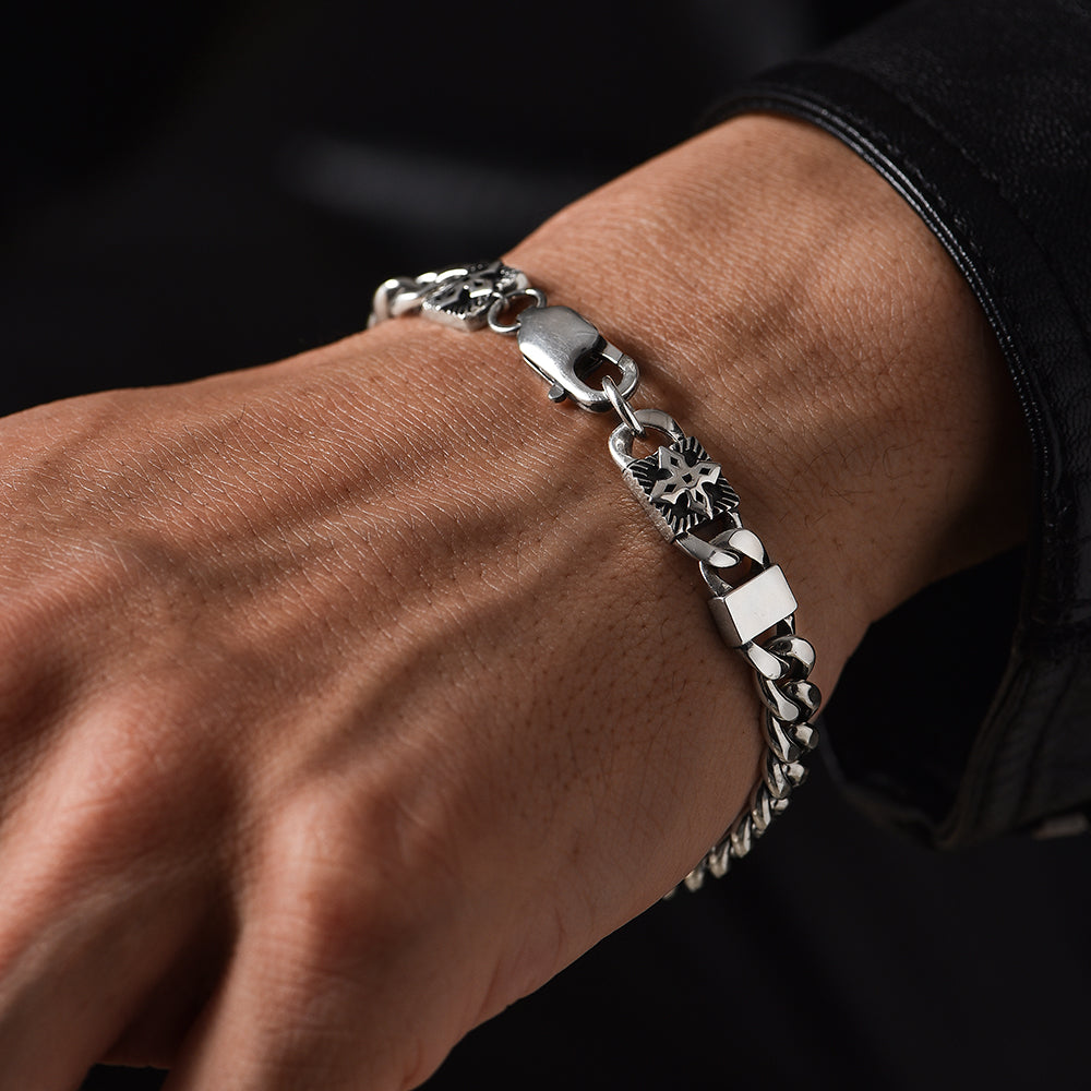 Saint Cross Curb Cuban Link Bracelet