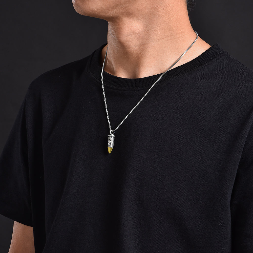 Vintage Skull Bullet Pendant