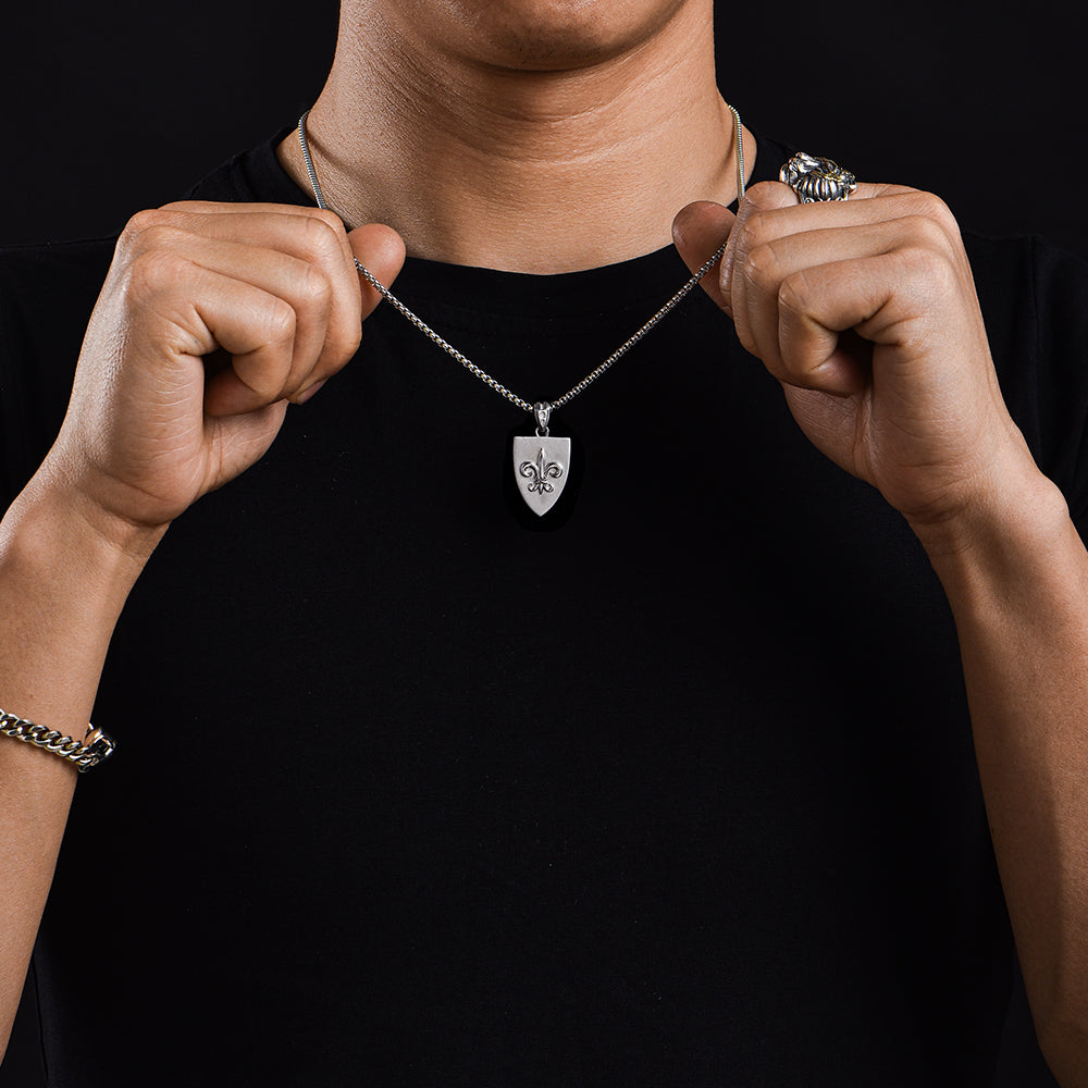 Fleur De Lis Shield Pendant