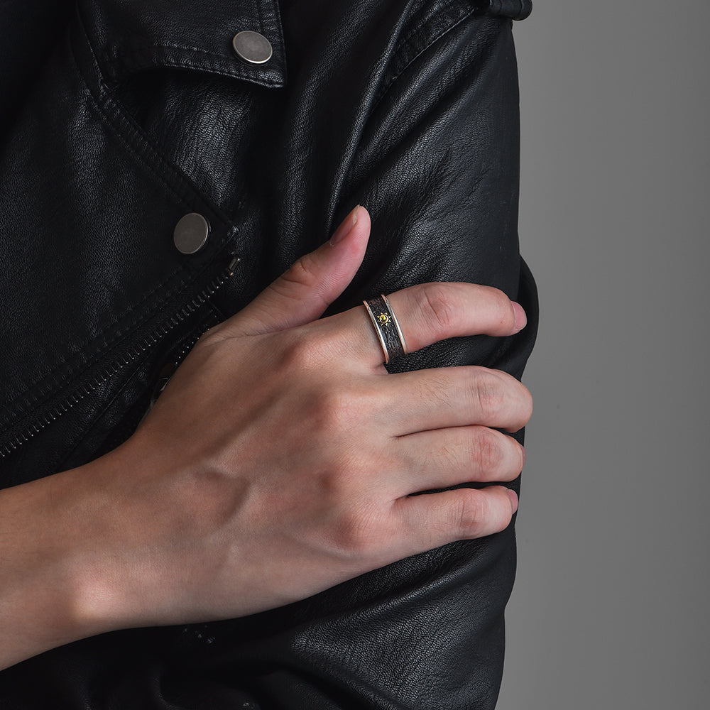 Cyber Sun & Moon Ring Band