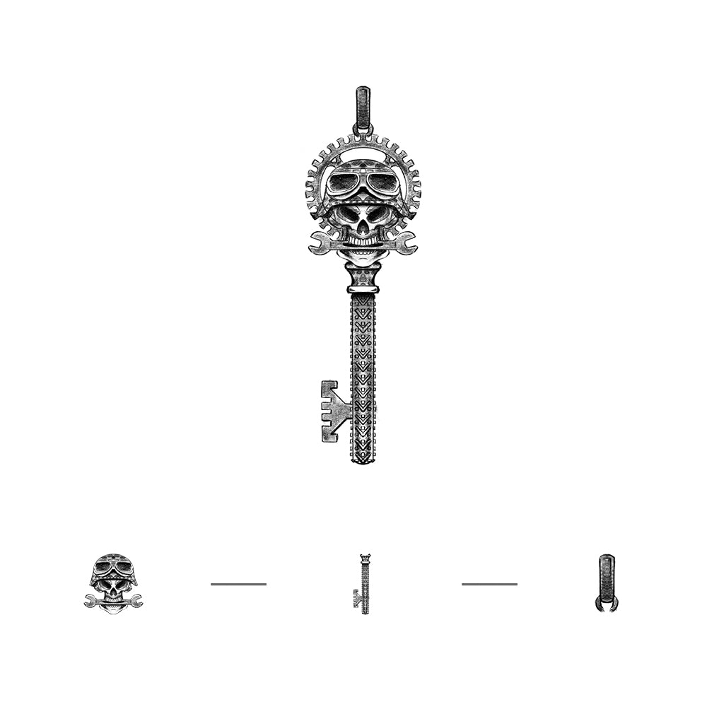 Vintage Skull Key Pendant