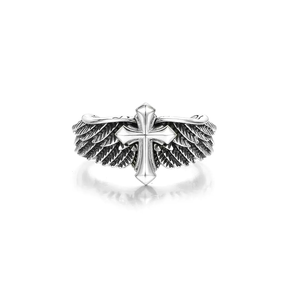 Vintage Angel Cross Ring