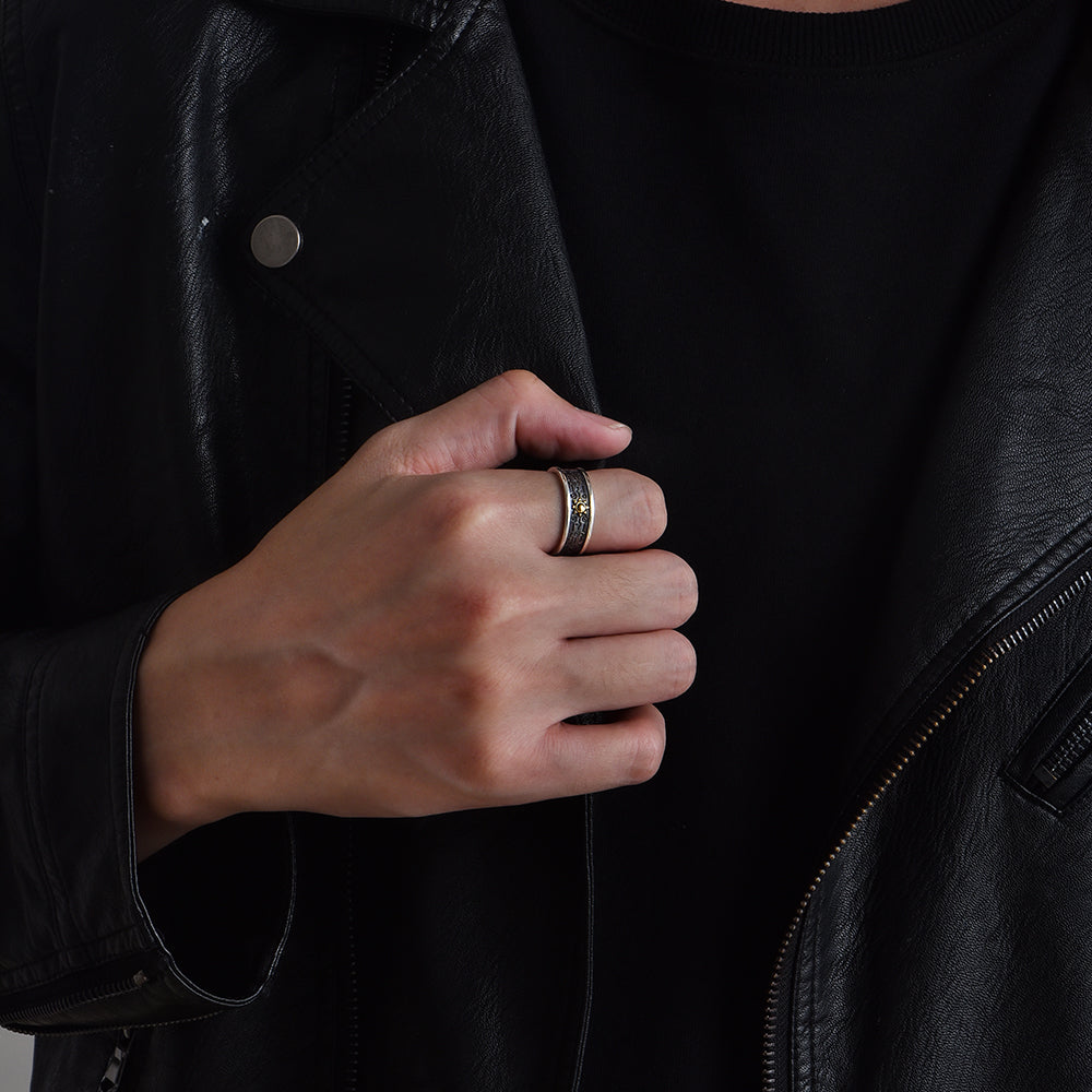 Cyber Sun & Moon Ring Band