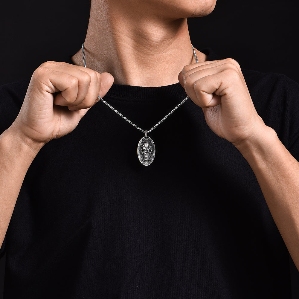 Vintage Skull Face Pendant