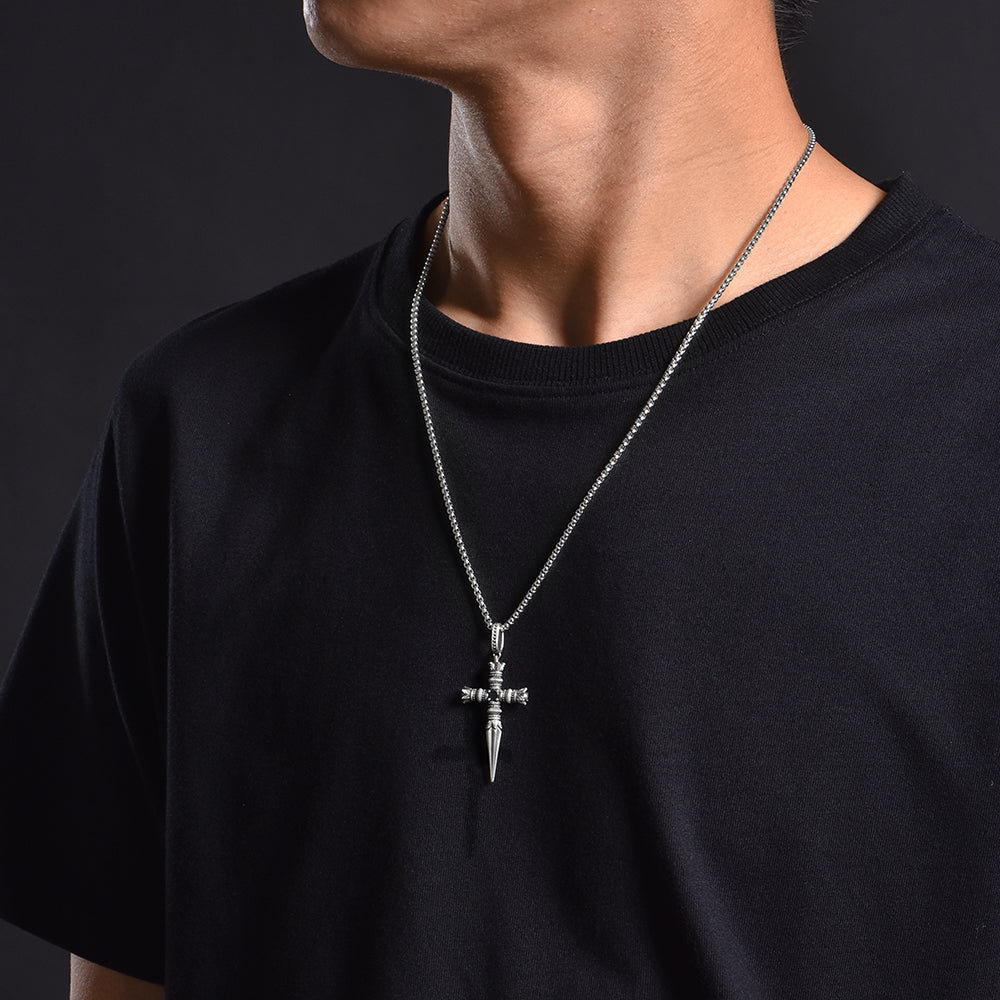 Vintage Cross Dagger Pendant