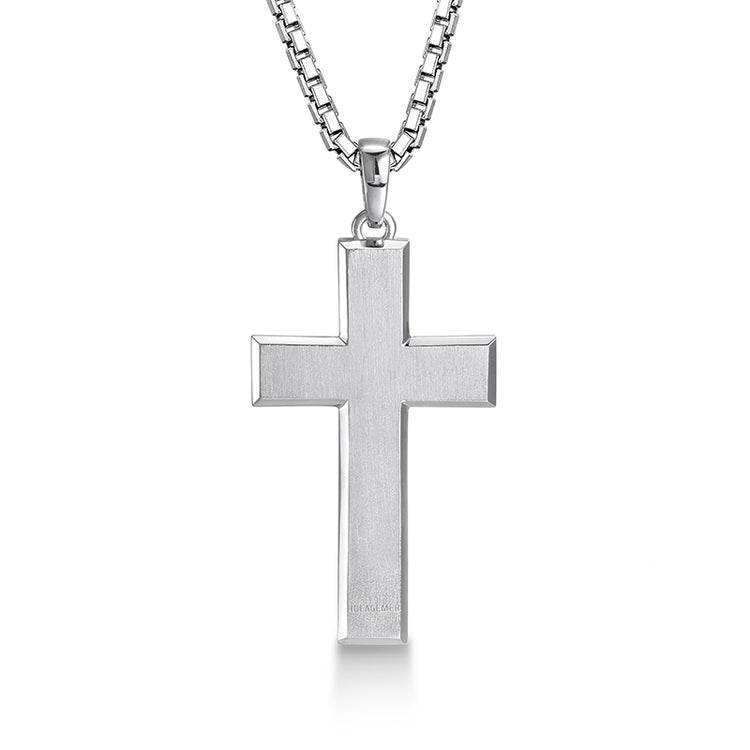 IDEAGEMER Sterling Silver Cross Necklace Simple Pendants