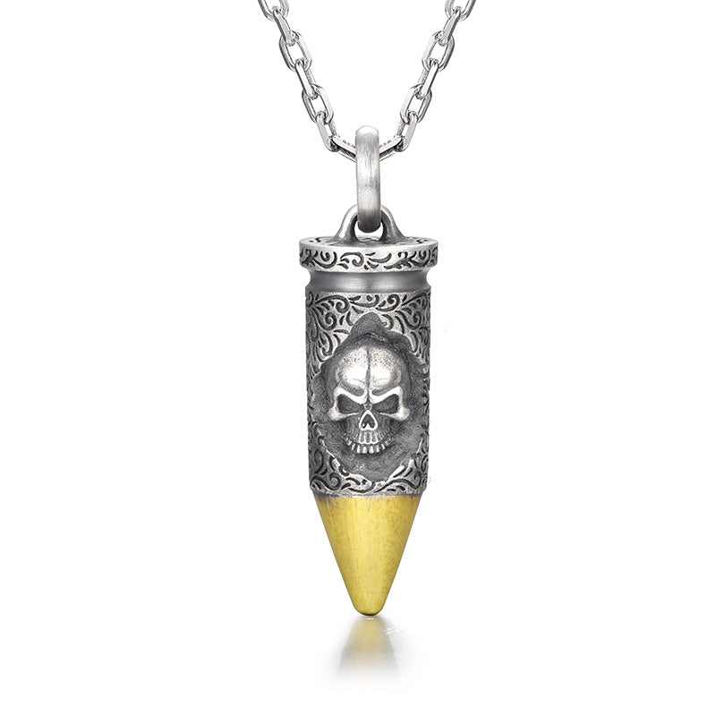 Vintage Skull Bullet Pendant