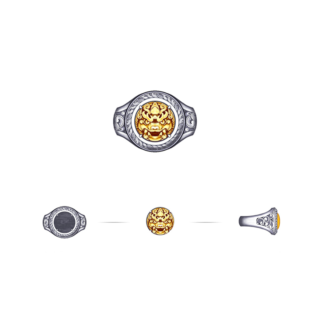 Vintage Ancient Protector Pixiu Signet Ring