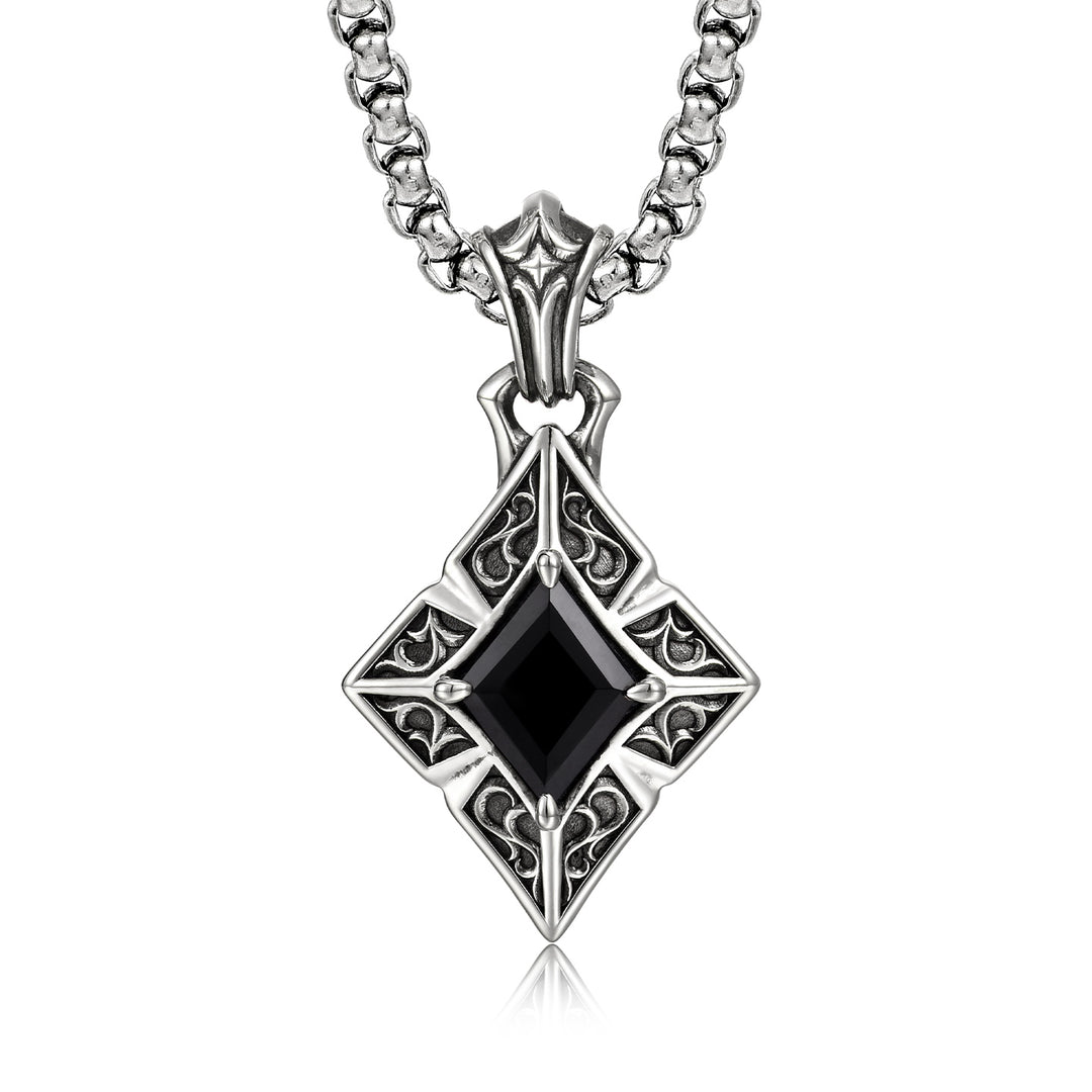 Vintage Black Gem Diamond Suit Pendant