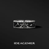 IDEAGEMER Master Masonic Historical Bible Sterling Silver Antique Finish Rings