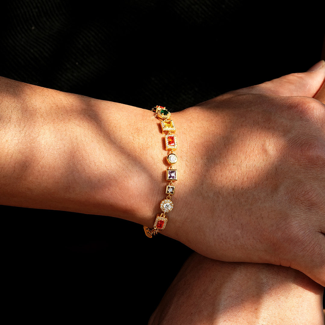 Golden Time Gemstone Candy Jar Bracelet
