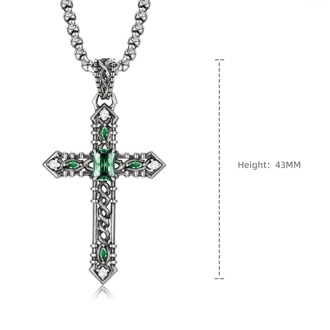 Vintage Verdant Sovereign Briar Cross Pendant
