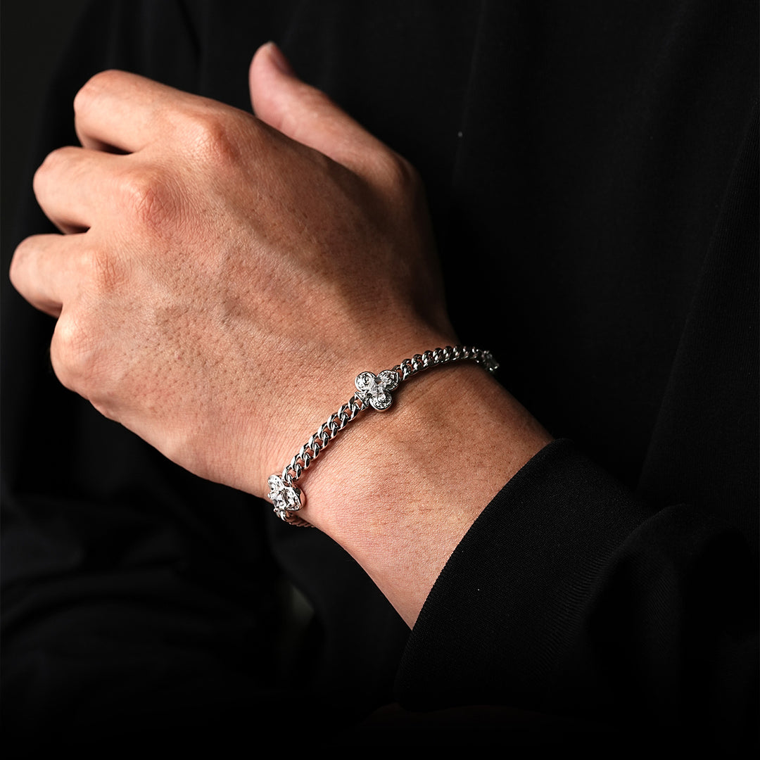 Fleur-De-Lis Iris Cuban Bracelet