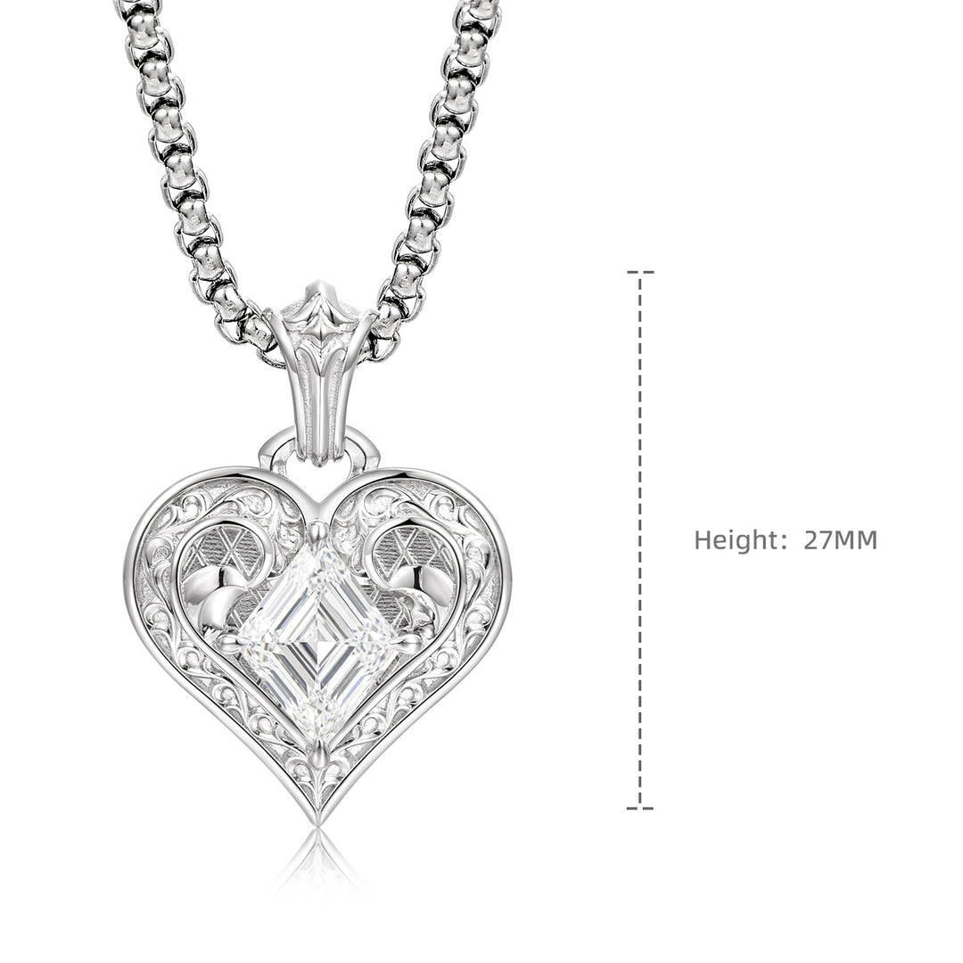 Lozenge Heart Suit Pendant
