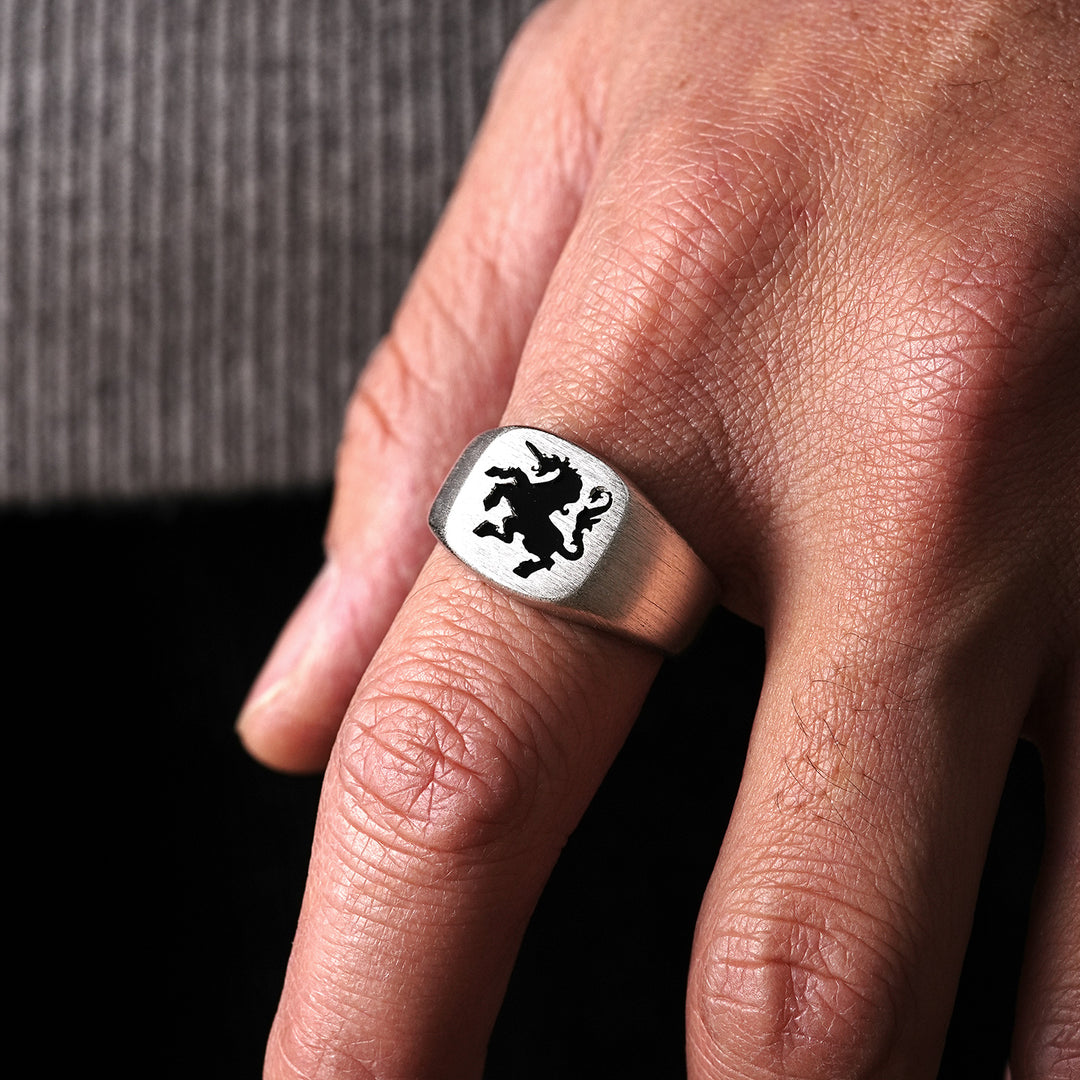 Unicorn Heraldry Signet Ring