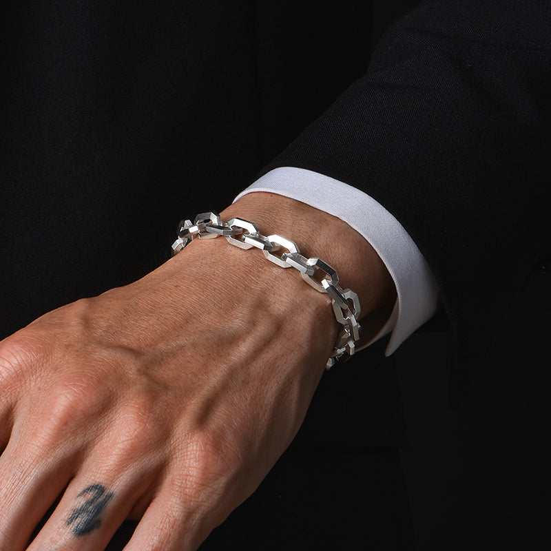 Apex Geometric Faceted Link Bracelet