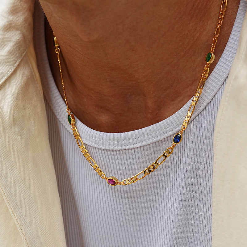 4 mm Infinity Gems Figaro Link Chain