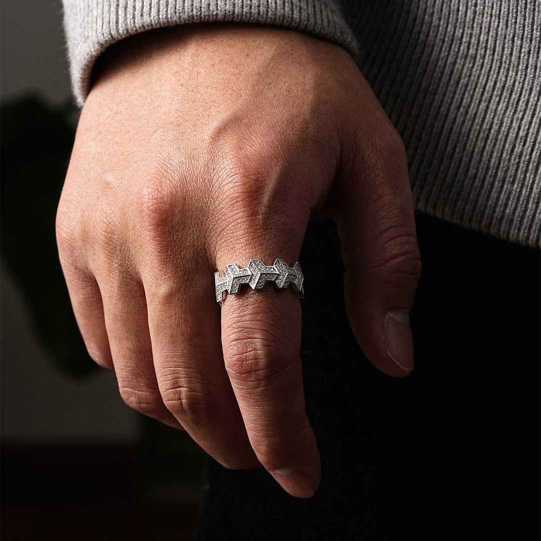 Bursted Ice Single Row Armor Ring