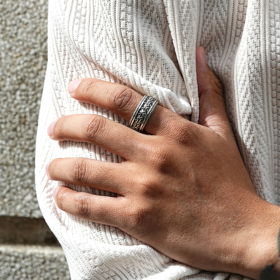 Vintage Braided Wheat Cable Ring Band