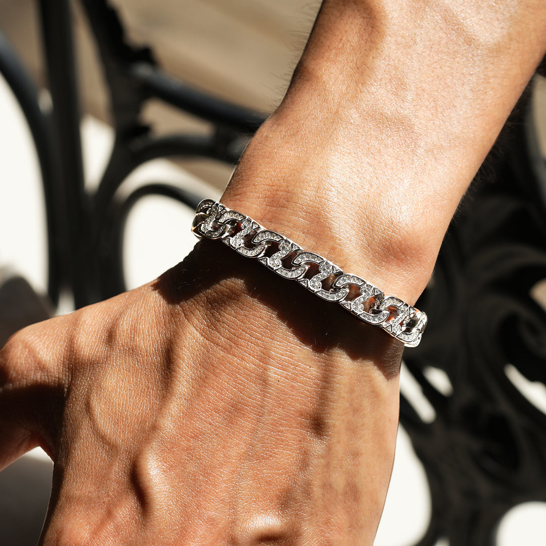 9mm Iced Dollar Cuban Link Bracelet