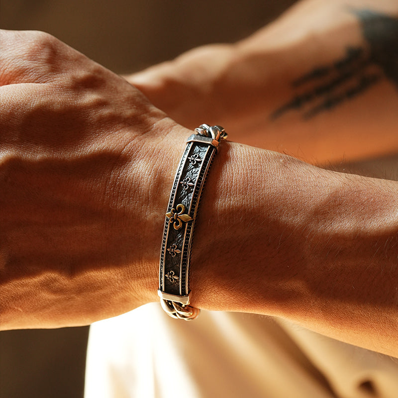 Vintage Fleur De Lis Cuban Bracelet