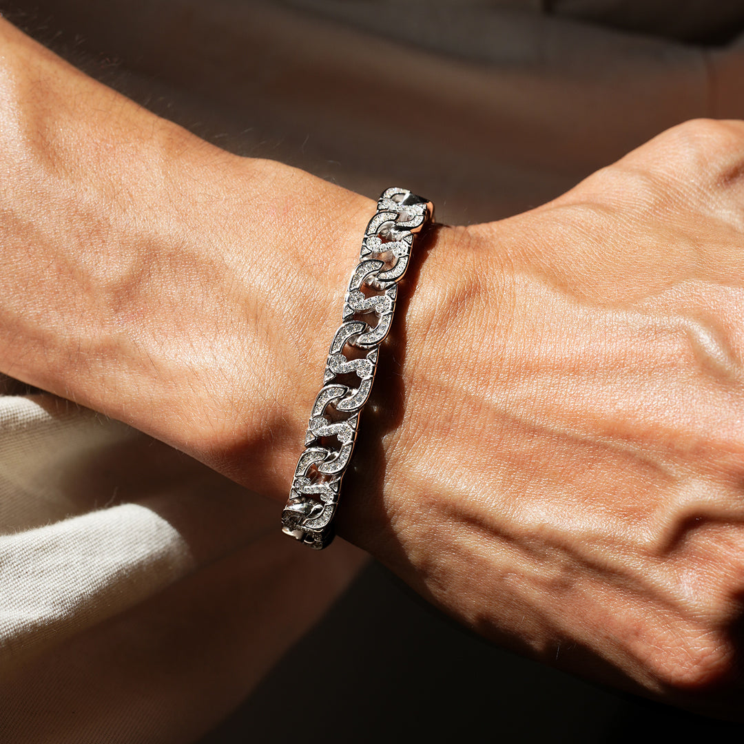 9mm Iced Dollar Cuban Link Bracelet