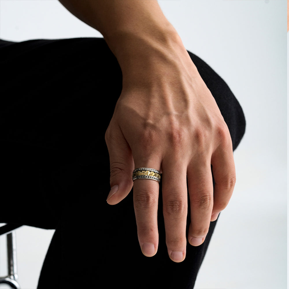 Vintage Gold Badges Armor Ring