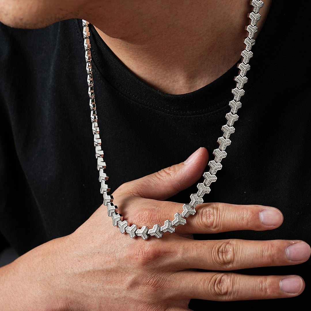 Iced Out Single Row Armor Chain
