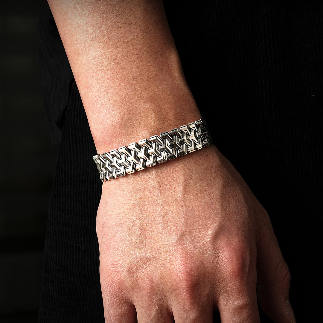 Vintage Triple Row Armor Bangle Bracelet