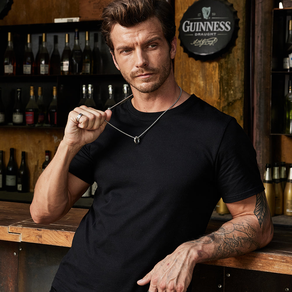 Vintage Mobius Hoop Pendant Necklace