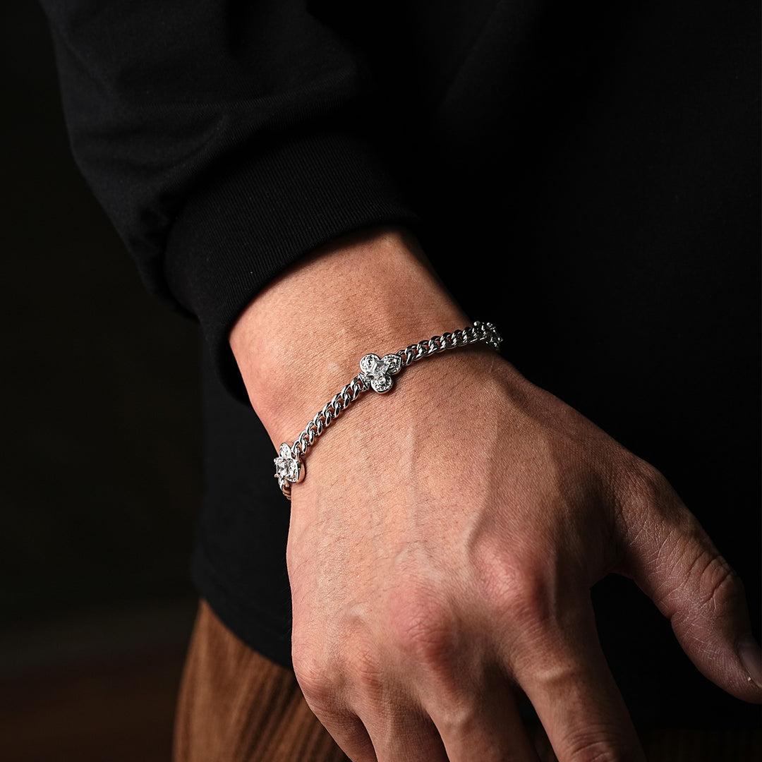Fleur-De-Lis Iris Cuban Bracelet