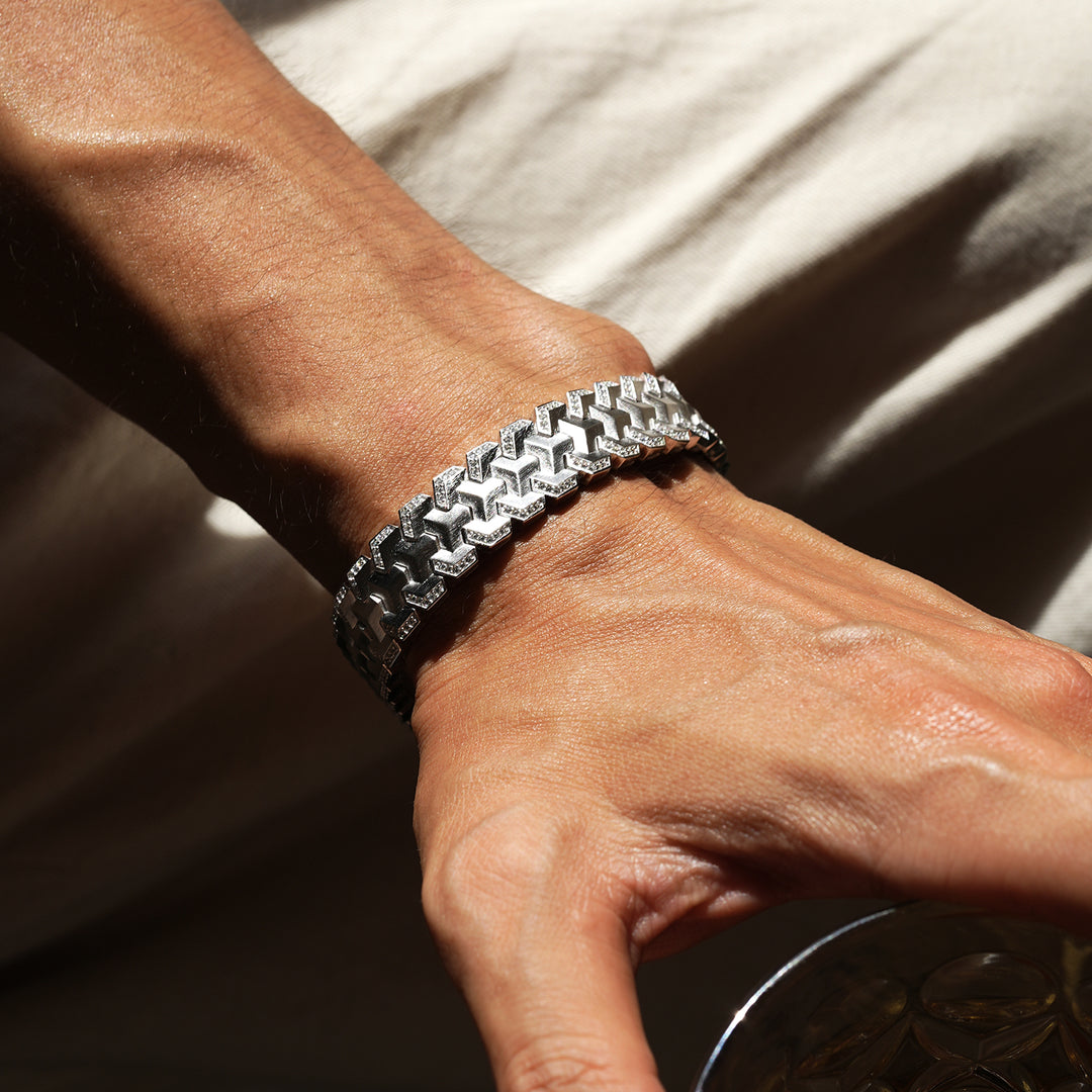 [Made To Order] Iced Triple Row Ancient Armor Bracelet [New Type]