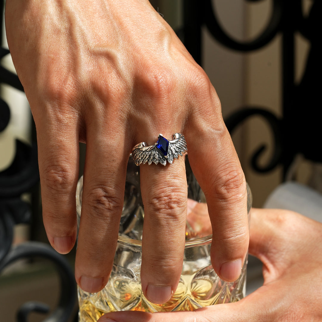Vintage Sapphire Wings of Freedom Ring