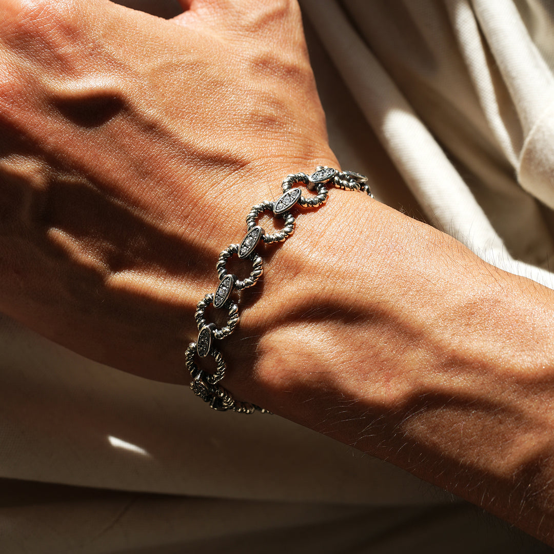 Vintage Entwined Cable Link Bracelet