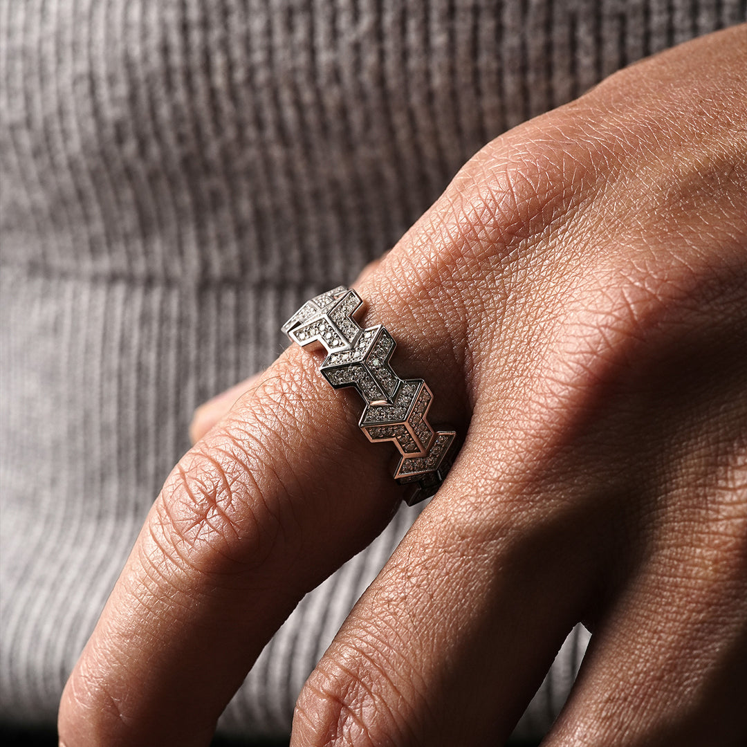 Bursted Ice Single Row Armor Ring