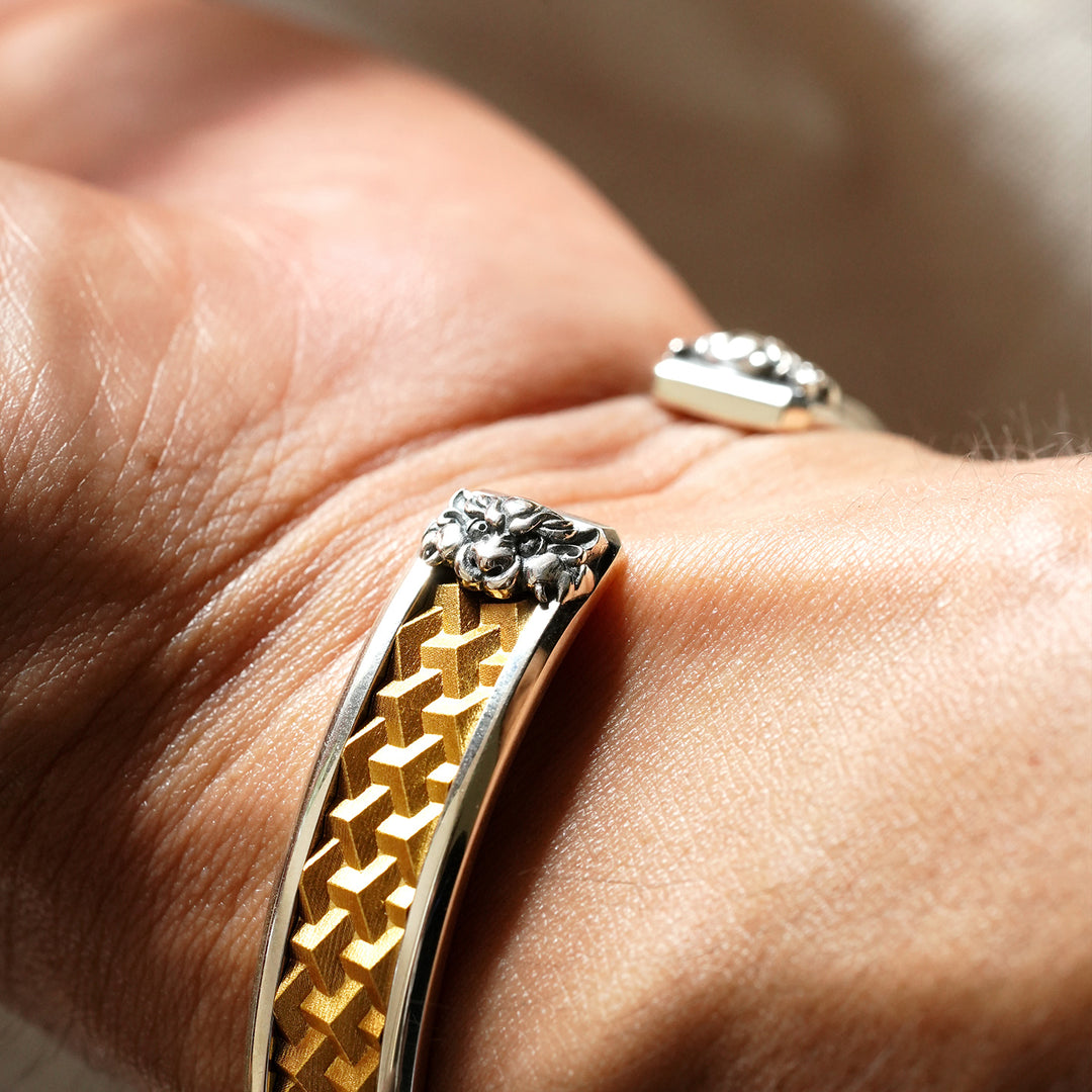 Ferocious Beast Golden Armor Bangle Bracelet