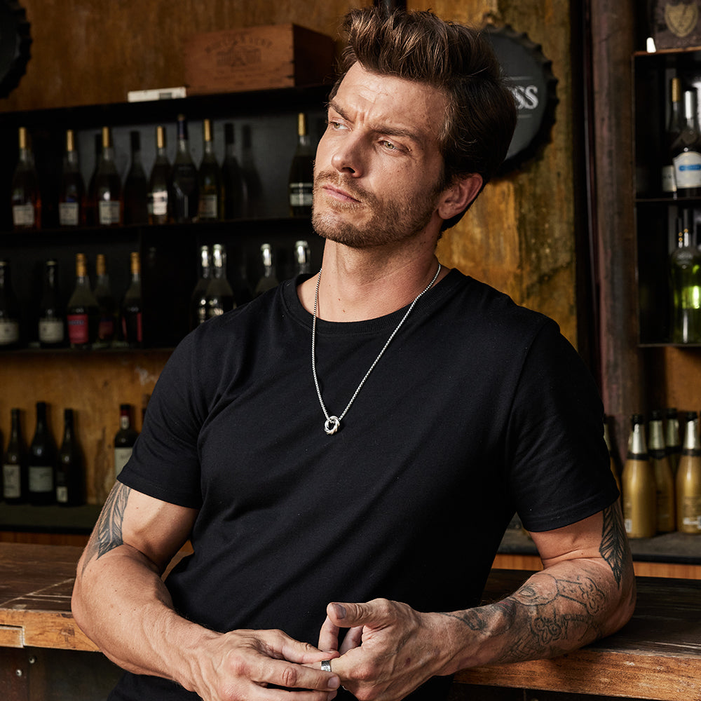 Vintage Mobius Hoop Pendant Necklace