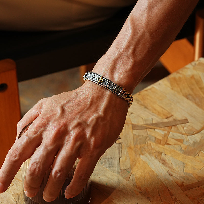 Vintage Fleur De Lis Cuban Bracelet