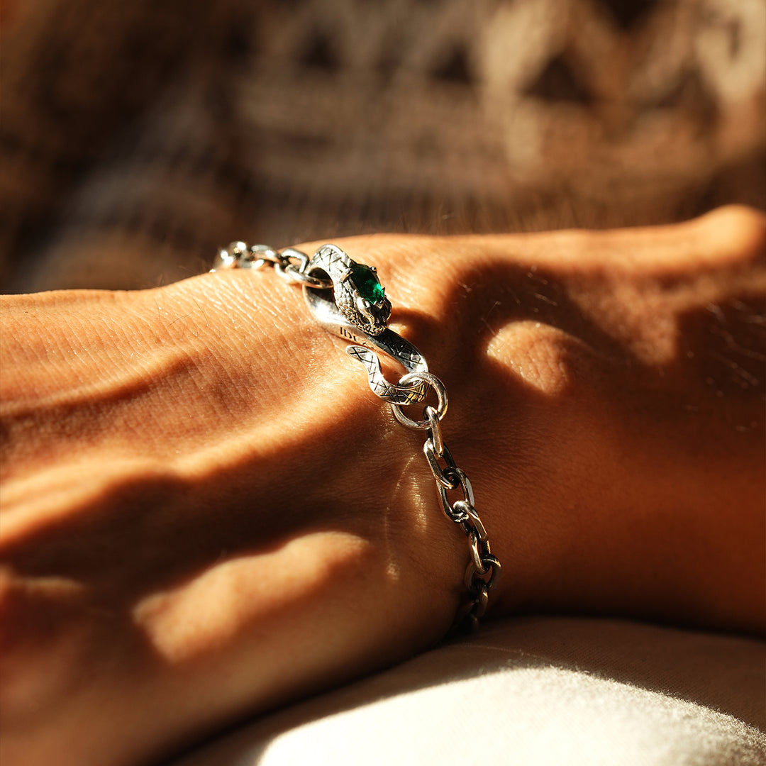 Vintage Spirit Snake Rolo Chain Bracelet