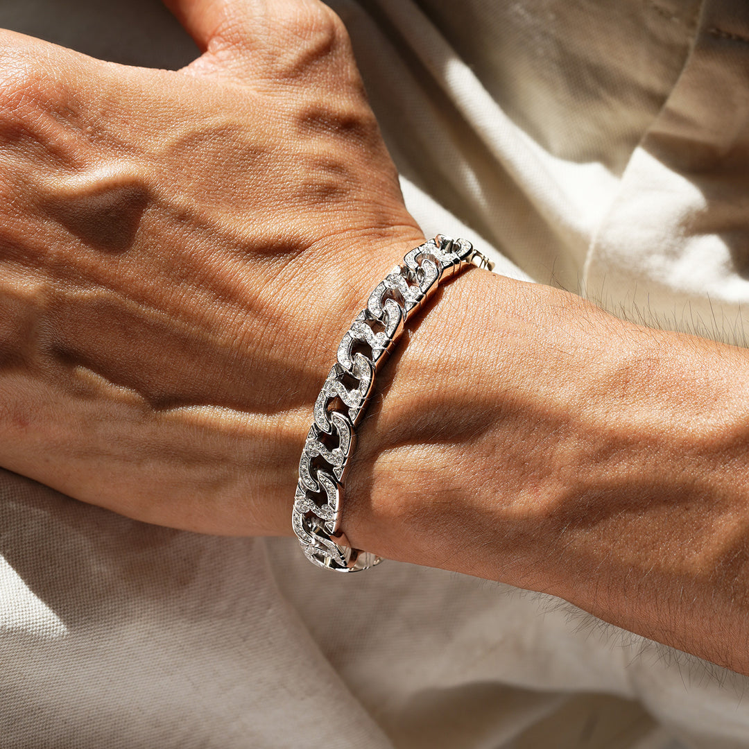 9mm Iced Dollar Cuban Link Bracelet