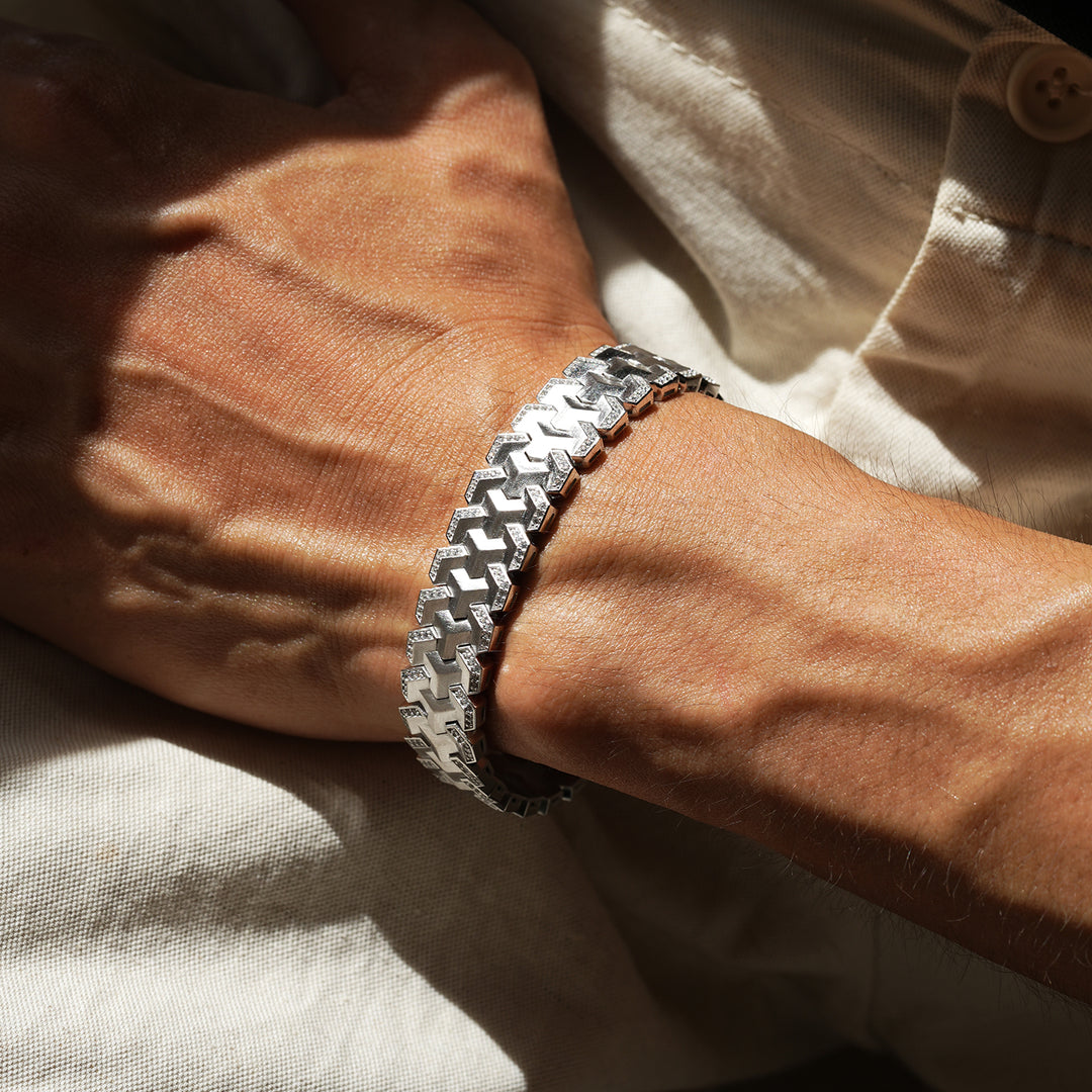 [Made To Order] Iced Triple Row Ancient Armor Bracelet [New Type]