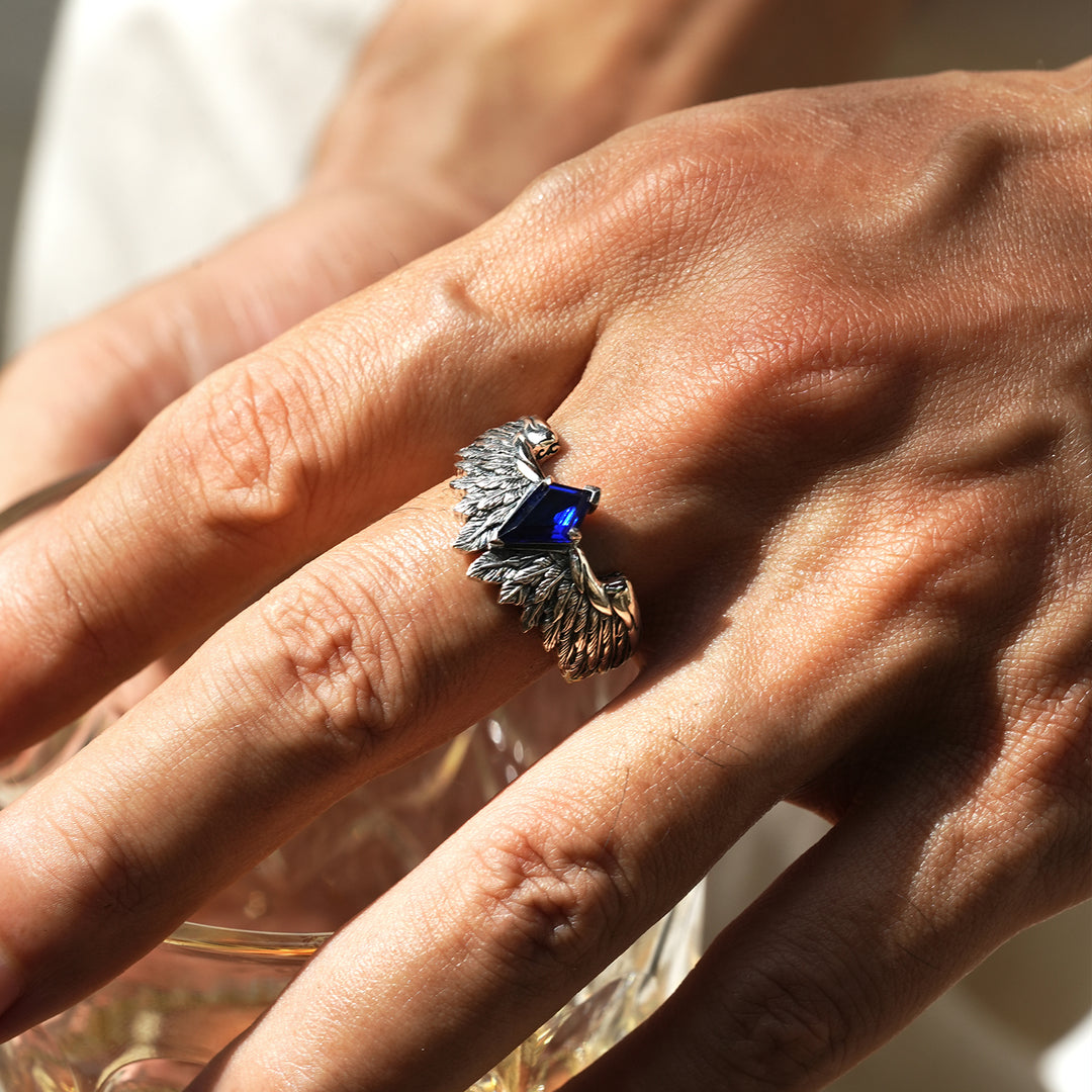 Vintage Sapphire Wings of Freedom Ring