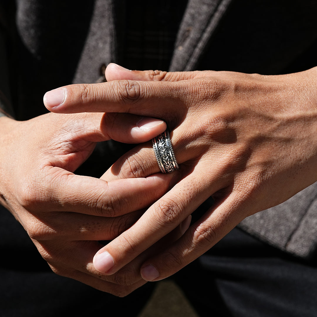Vintage Braided Wheat Cable Ring Band